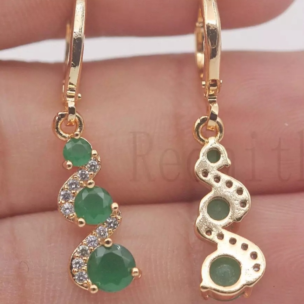 18K Gold Filled green Ziron Jewelry - Picture 3 of 3